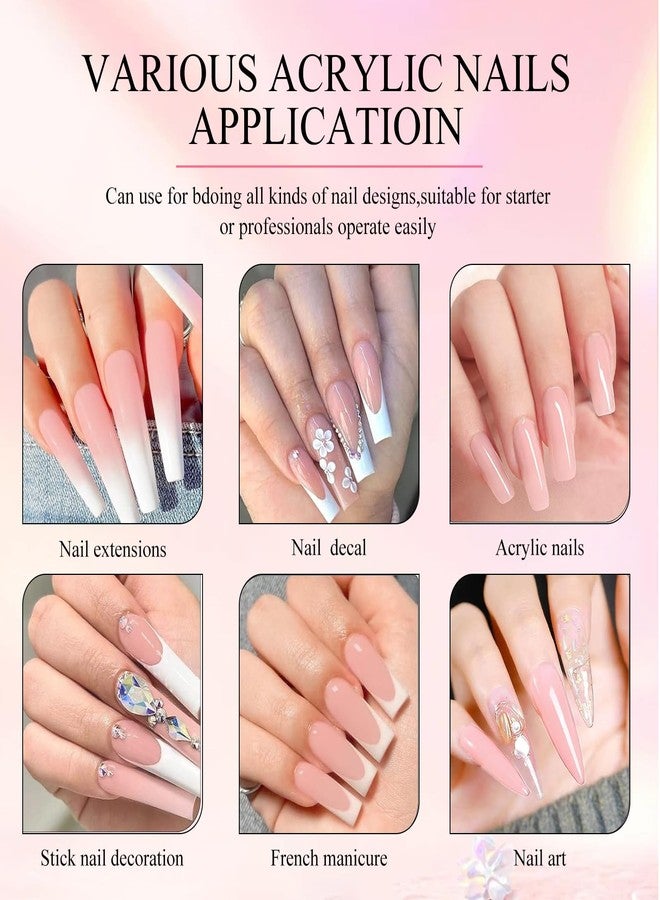 Eodci Clear Acrylic Nail Powder Professional 120g Acrylic Nail Powder Polymer for 3D French Nail Manicure Extension Nail Carving Large Capacity - Image 5